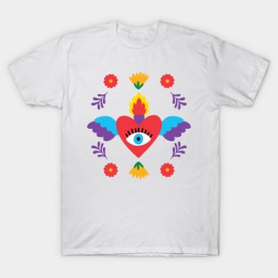 Mexican Otomi Sacred Heart T-Shirt